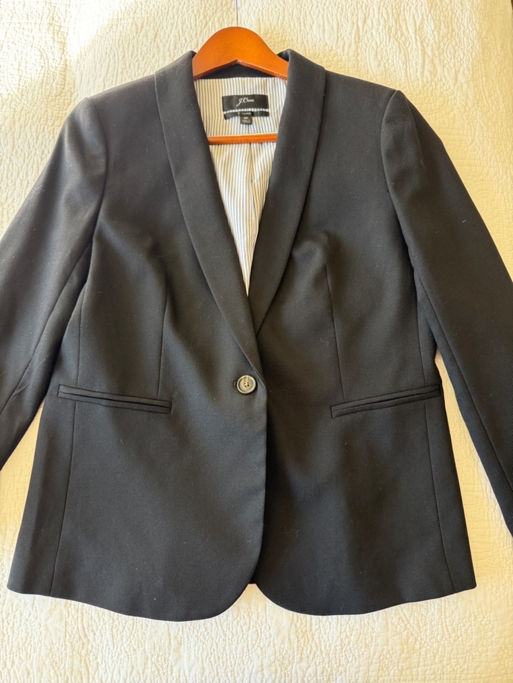 J. Crew Black Single-Button Shawl Collar Blazer